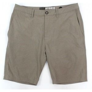 mens tan stripe BKE BUCKLE hybrid shorts golf tech flat front tailored 32 x 20